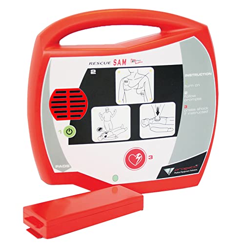 Rescue Sam AED - Halbautomatischer externer Defibrillator für den öffentlichen Gebrauch durch unerfahrene Personen; bietet Sprachanweisungen auf Italienisch an, 33426 von GIMA
