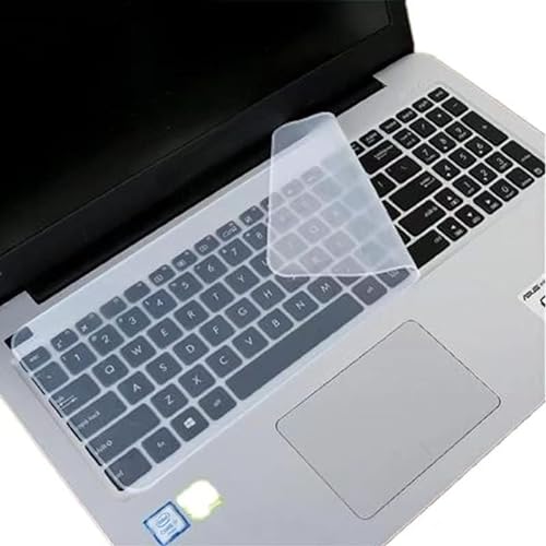 GIMIRO Tastatur Film Halbtransparente waschbare Schutzabdeckung für Notebook Tastaturen 13in 14in 15in 16in 17in (Weiß/14in) von GIMIRO