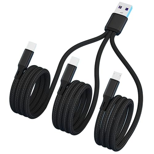 Multi-use 3 in 1 Type C Charging USB Cables Fast Charge Data Transfer [ 120CM ] Length- Compatible with Samsung S23/S22/S21/S20, Huawei, Xiaomi, Redmi, Google, Smartphones with USB C ports - MCC von GIMIRO