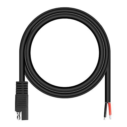 GINTOOYUN 24 V SAE-Stecker, Pigtail-Kabel, 14 AWG mit schwarzer Isolierung, 0,9 m, SAE-Schnellverbindung, Trennkabel, für Auto, Motorrad, Batterie usw von GINTOOYUN