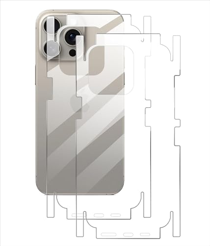 GIOPUEY[2 Stück Rückseite Folie Kompatibel mit iPhone 16 Pro, iPhone 16 Pro Rückseite Schutzfolie, Weiches TPU, Dünn, Hohe Transparenz, Schützende Grenze - transparent von GIOPUEY