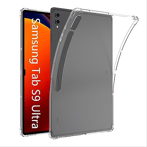 GIOPUEY Hülle für Samsung Tab S10 Ultra/S9 Ultra, Weiche TPU Rückenschale, Dünne Abdeckung, Airbag Schutz, Case Kompatibel mit Samsung Tab S10 Ultra/S9 Ultra-Transparentes von GIOPUEY