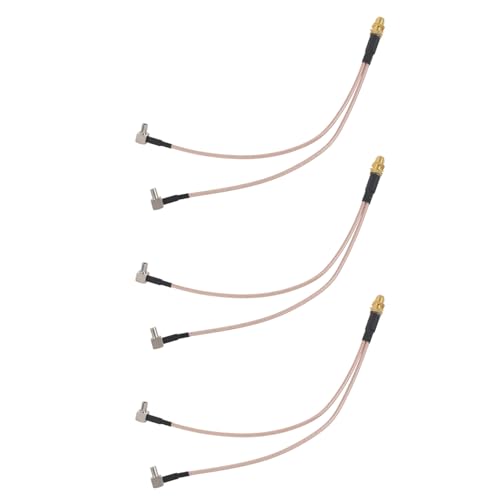 GIWFBQTR 3Stück 8 SMA Buchse zu Y Typ 2 X TS9 Winkelstecker Splitter Combiner Kabel, Gold und Silber von GIWFBQTR