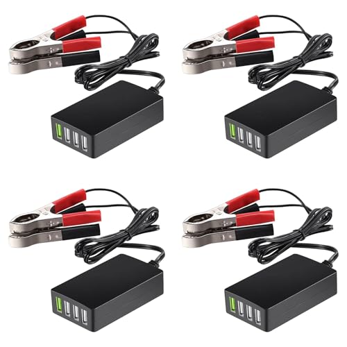 GIWFBQTR 4X Tragbarer Gleichstrom mit Batterieclip, 12 V/24 V Bis 5 V, 4-Port-USB-LadegeräT, Multiport-Adapter, Andere Smartphones und Tablets von GIWFBQTR