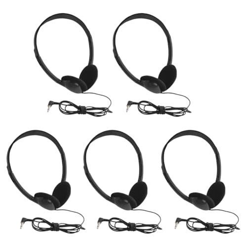 GIWFBQTR 5 Stück Klassenzimmer-Kopfhörer, Kinderkopfhörer, 3,5 mm Audio-Headset für Schüler, Kinder, Kleinkinder, Teenager von GIWFBQTR