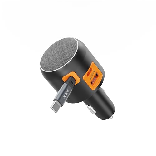 Zigarettenanzünder-Ladegerät USB C Retractable 60W PD QC 3.0 Autoladegerät Compact Quick Charge Kompatibel mit iPhone 16 Plus Pro Max 15 14 13 MacBook Pro Air iPad Galaxy S24 Ultra S23 Zigarettenanzünder-Ladegerät USB C Retractable 60W PD QC 3.0 Autoladegerät Compact Quick Charge Kompatibel mit iPhone 16 Plus Pro Max 15 14 13 MacBook Pro Air iPad Galaxy S24 Ultra S23 von GKEAPZA