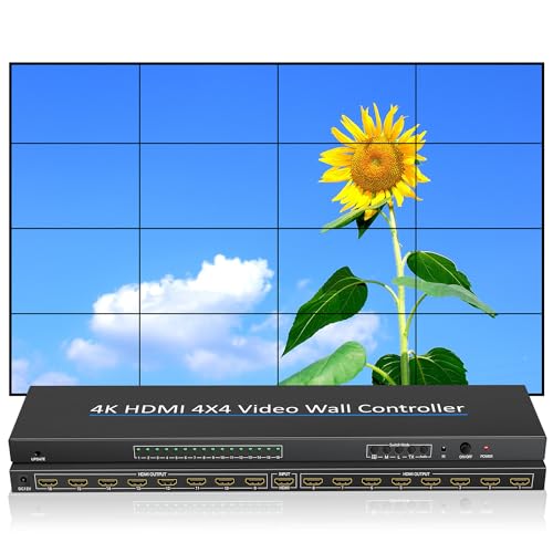 4K HDMI Video Wall Controller 4x4 16 Ways TV Processor Large Screen Video Splicer Box 2x2 2x3 3x3 5X2 6X2 5X3 2X7 2x6 3x4 4X3 Multi Video Screen Processor Splicer von GKRONG