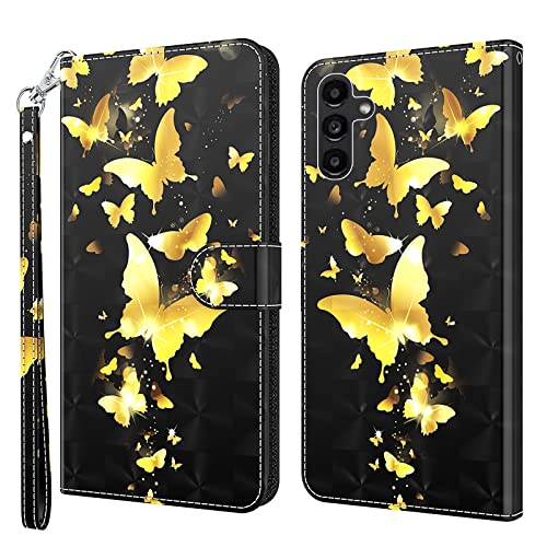 GLANDOTU Handyhülle für Samsung Galaxy A14 5G / 4G Lederhülle [Standfunktion] [Magnetverschluss] Stoßfest Flip PU Leder Cover Case Klapphülle Samsung A14 Schutzhülle (Kingdee) von GLANDOTU