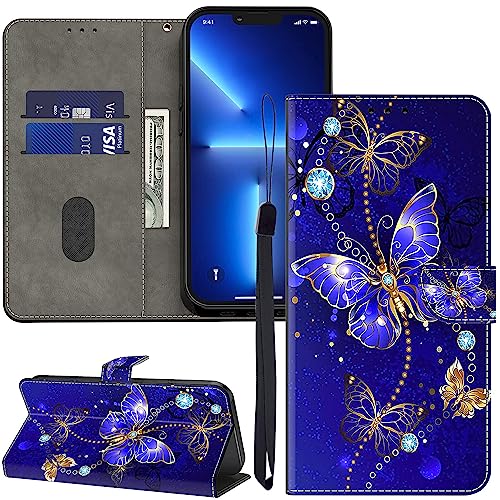 GLANDOTU Handyhülle für Samsung Galaxy S25 Ultra 5G Hülle,Flip Kartensteckplätzen Standfunktion Muster Wallet Handyhülle Kompatibel mit Galaxy S25 Ultra Hülle - Diaman -Schmetterling von GLANDOTU