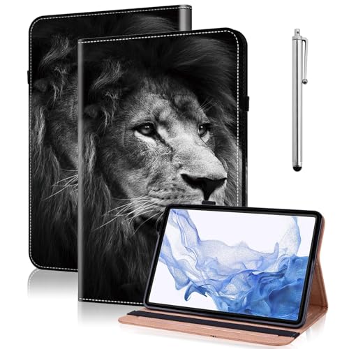 GLANDOTU Hülle für Samsaung Galaxy Tab A6 10.1 2016 Schutzhülle Flip PU Leder mit Stifthalter und Stand Wallet Cover Case für Galaxy Tab A6 10.1''(T580/T585) Hülle - Löwe von GLANDOTU