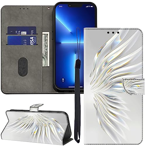 GLANDOTU Lederhülle für Huawei Mate 10 Pro Hülle, Kartensteckplätzen Muster Flip Motive Wallet Handyhülle Tasche Case Schutzhülle Kompatibel mit Huawei Mate 10 Pro Hülle - Kristall-Federn von GLANDOTU