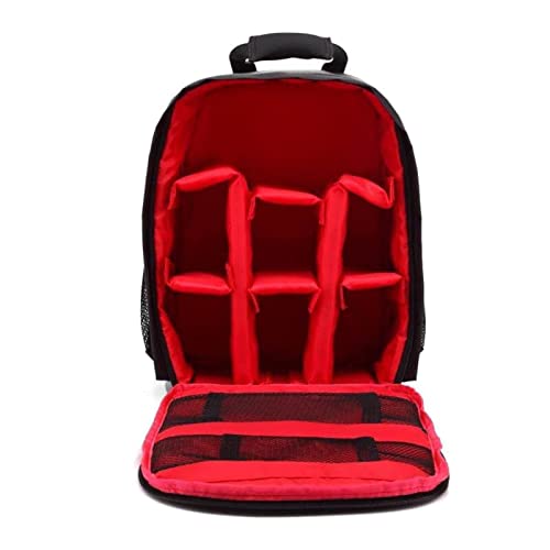 GLBMLMTHZP Multifunktionale Kamera-Rucksack-Video DSLR. Kameratasche wasserdichte Außenkamera-Kameras-Tasche Fit for Nikon Fit for Canon Fit for Sony Kameratasche(A-Red) von GLBMLMTHZP