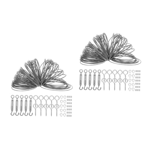 GLEAVI 2 Sätze Lichterketten zum Aufhängen drahtseil spanngarnitur drahtseil befestigung Drahtseil Halterungsset Drahtseil Zubehör Schiene Kabel Halter Gitterdraht Drahtspalier-Kit PVC von GLEAVI