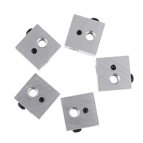 GLEAVI 5 Stück Aluminium Heizblock Aluminium Heizblock Heizblock Legierung Silber Hot End Heizblock von GLEAVI