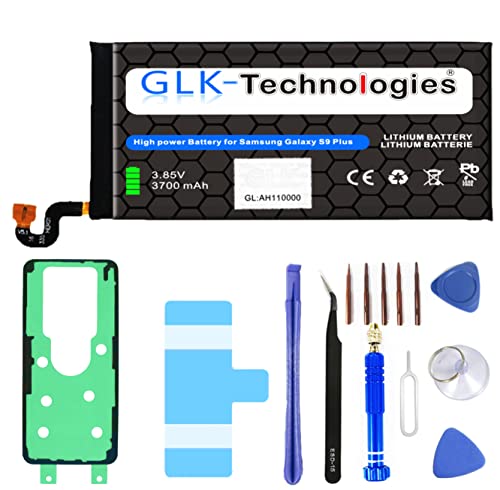 High Capacity Ersatz Akku kompatibel mit Samsung Galaxy S9 + Plus SM-G965F EB-BG965ABA | Original GLK-Technologies Battery | accu | 3700 mAh Akku | inkl. Werkzeug Set Kit von GLK-Technologies