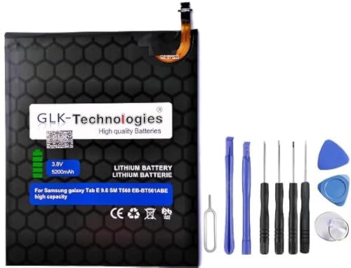 High Power Ersatzakku für Samsung Galaxy Tab E 9.6 T560 T561 EB-BT561ABE EB-BT561ABA GLK-Technologies Battery 5200mAh Akku inkl. Werkzeug Set Kit NUE von GLK-Technologies