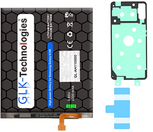 High Power Ersatzakku kompatibel mit Samsung Galaxy A20e SM-A102 SM-A102N SM-A102P GLK-Technologies Battery accu 3200mAh Akku inkl. 2X Klebebandsätze von GLK-Technologies