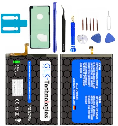 High Power Ersatzakku kompatibel mit Samsung Note 20 (N980F) EB-BN980ABY | GLK-Technologies® Battery | accu | 4500 mAh Akku | inkl. Profi Werkzeug Set Kit NUE von GLK-Technologies