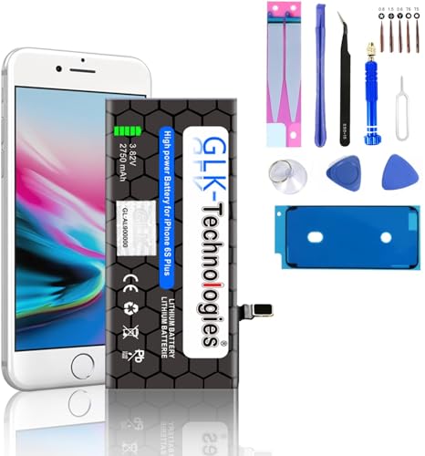 High Power Ersatzakku kompatibel mit iPhone 6S Plus | Original GLK-Technologies Battery | accu | 2750 mAh Akku | inkl. Werkzeug Set Kit Reparaturset von GLK-Technologies