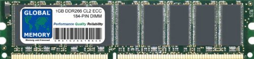 GLOBAL MEMORY 1 GB DDR 266 MHz PC2100 184-PIN ECC DIMM (UDIMM) Arbeitsspeicher für Servers/WORKSTATIONS/MAINBOARDS von GLOBAL MEMORY