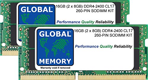 GLOBAL MEMORY 16 GB (2 x 8 GB) DDR4 2400 MHz PC4–19200 260-pin SODIMM-Speicher RAM KIT für Laptops/notebooks von GLOBAL MEMORY