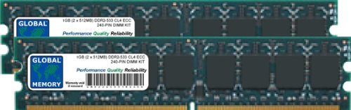 GLOBAL MEMORY 2 GB (2 x 1 GB) DDR2 533 MHz PC2–4200 240-PIN ECC DIMM (UDIMM) Arbeitsspeicher Kit für Servers/WORKSTATIONS/MAINBOARDS von GLOBAL MEMORY