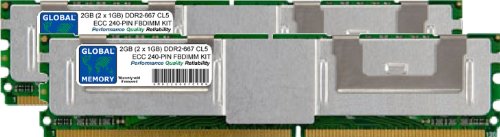 GLOBAL MEMORY 2 GB (2 x 1 GB) DDR2 667 MHz PC2–5300 240-PIN ECC Fully BUFFERED DIMM (FBDIMM) Arbeitsspeicher Kit für Xserve (Ende 2006) von GLOBAL MEMORY