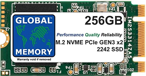 GLOBAL MEMORY 256 GB M.2 2242 PCIe Gen3 x2 NVMe Solid State Drive (SSD) für Laptops/Desktop-PCs/Server/Workstationen/Motherboards von GLOBAL MEMORY