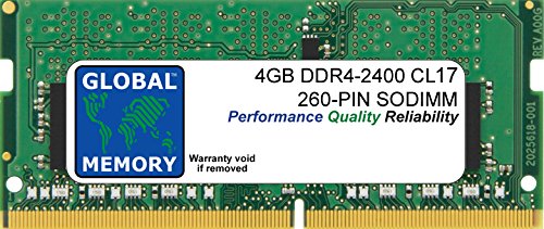 GLOBAL MEMORY 4 GB DDR4 2400 MHz PC4-19200 260-PIN SODIMM Speicher RAM für Intel 27 Zoll Retina 5K IMAC (2017) von GLOBAL MEMORY