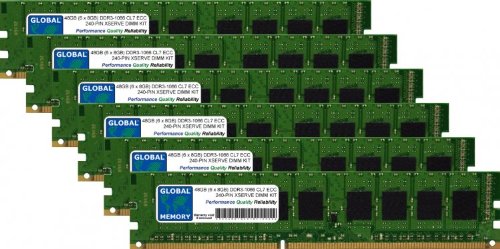 GLOBAL MEMORY 48 GB (6 x 8 GB) DDR3 1066 MHz PC3–8500 240-PIN ECC DIMM (UDIMM) Arbeitsspeicher Kit für Apple Xserve (2009) von GLOBAL MEMORY