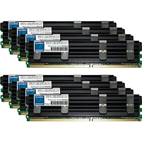 GLOBAL MEMORY 8 GB (8 x 1 GB) DDR2 667 MHz PC2–5300 240-PIN ECC Fully BUFFERED DIMM (FBDIMM) Arbeitsspeicher Kit für Mac Pro (Original/Mitte 2006) von GLOBAL MEMORY