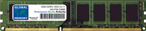 GLOBAL MEMORY 8 GB DDR3 1600 MHz PC3–12800 240-PIN DIMM ARBEITSSPEICHER FÜR PC DESKTOPS/MAINBOARDS von GLOBAL MEMORY