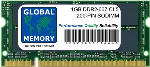 Global Memory 1 GB DDR2 667 MHz PC2-5300 200-Pin SODIMM Speicher für MacBook (2006 - Mitte 2007 - Anfang 2008 - Anfang 2009) & MacBook Pro (2006 - Mitte 2007 - Anfang 2008) von GLOBAL MEMORY