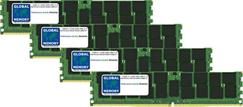 Global Memory 128 GB (4 x 32 GB) DDR4 2666 MHz PC4-21300 288-PIN ECC Registered DIMM (RDIMM) Arbeitsspeicher Kit für Server/Workstations/Motherboards (8 Rank Kit Chipkill) von GLOBAL MEMORY