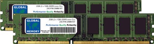 Global Memory 2GB (2X 1GB) DDR3 1066/1333MHz 240pin DIMM Arbeitsspeicher RAM Kit für PC Desktops Motherboards von GLOBAL MEMORY