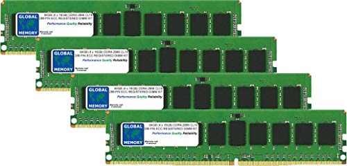 Global Memory 64GB (4 x 16GB) DDR4 2666MHz PC4-21300 288-Pin ECC Registered DIMM (RDIMM) Arbeitsspeicher RAM Kit für Apple iMac Pro von GLOBAL MEMORY