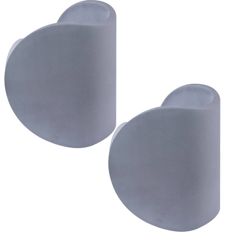 2er Set LED Wandleuchte, Beton, grau, halbrund, H 15,7 cm von GLOBO LIGHTING