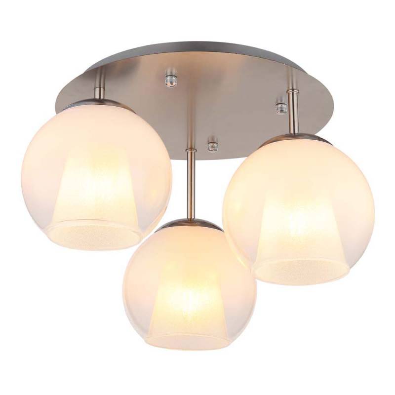 Deckenleuchte, 3-Flammig, Glaskugel, opal, verchromt, D 41 cm von GLOBO LIGHTING