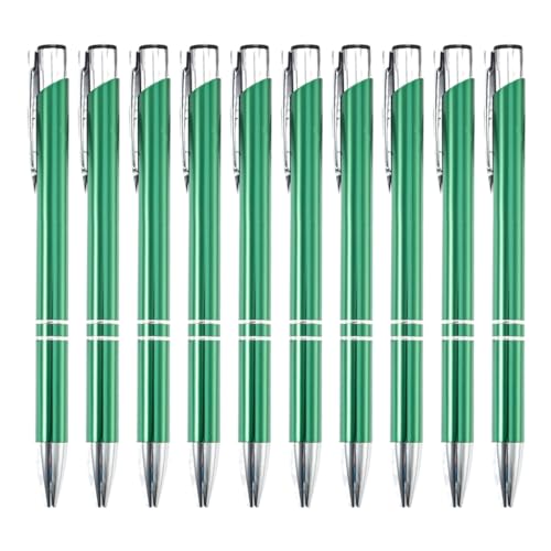 GMBYLBY 10 x Kugelschreiber, einziehbar, 1,0 mm, Journaling-Stift, Metallstift für Schule, Büro, Arbeit von GMBYLBY