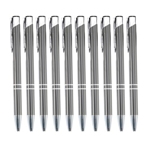 GMBYLBY 10 x Kugelschreiber, einziehbar, 1,0 mm, Journaling-Stift, Metallstift für Schule, Büro, Arbeit von GMBYLBY