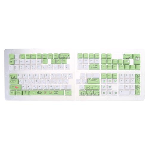 GMBYLBY Tastenkappen 129 Tasten/Set OEM Profil Cartoon Thema Tastenkappen Set Für 61/87/104/108 Layout Mechanische Tastatur Kompakte Design Tastenkappen von GMBYLBY