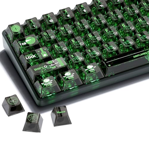 GMKWTL XVX grüne klare Tastenkappen, hinterleuchtet, kristallklare Tastenkappen, PC-Material Kirschprofil-Tastenkappe für MX-Schalter, mechanische Tastatur von GMKWTL