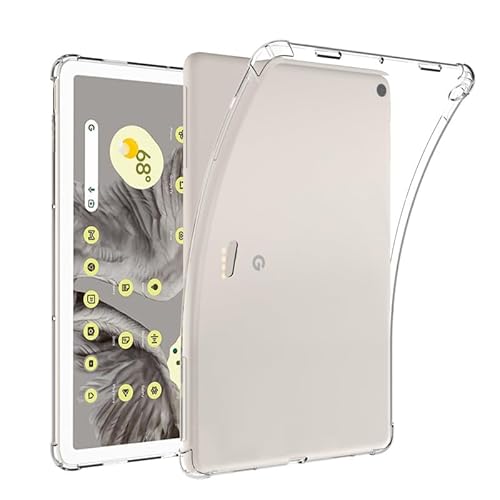 GMUJIAO Hülle Kompatibel mit Google Pixel Tablet 11 inch,Silikon Weiches Leder TPU Stoßfest Leichtes Gehäuse-Transparent von GMUJIAO