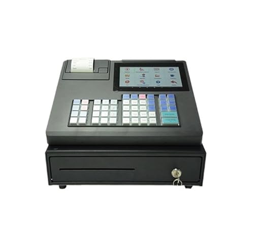 Elektronische Registrierkasse Registrierkasse mit 48 Tasten und 7-Zoll-Display, All-in-One-rät, POS-Inventarbericht, Preisänderung, integrierter Drucker, Verbindung for Scannen von Codes möglich von GMUME