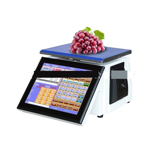 Elektronische Registrierkasse Registrierkassenwaage, Elektronische Waage for würzigen Eintopf, Snack, Obst, Touchscreen, Wiegekasse, All-in-One-Maschine von GMUME