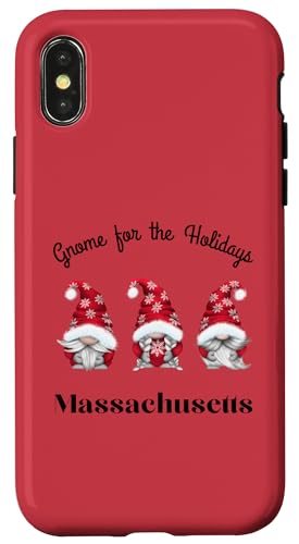 Hülle für iPhone X/XS Zwerg für die Feiertage Massachusetts Merry Christmas Zwerge von GNOME FOR THE HOLIDAYS US STATE DESIGNS