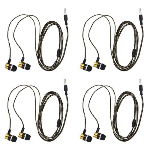 GNURBDILFO 4Stück 1.1M Reflektierende Fasergewebe-Linie Geräuschisolierende Stereo-in-Ear-Ohrhörer Kopfhörer mit 3,5-mm-Klinkenbuchse Standard Golden GNURBDILFO 4Stück 1.1M Reflektierende Fasergewebe-Linie Geräuschisolierende Stereo-in-Ear-Ohrhörer Kopfhörer mit 3,5-mm-Klinkenbuchse Standard Golden von GNURBDILFO