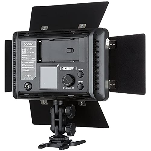 Godox GDXLED308IIW LED Panel 5600° K mit Flügeln, Schwarz von GODOX