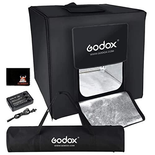 Godox LSD80 Mini LED Fotostudio 80 x 80 x 80 cm mit 2 Stück LED Lampenband Leistung 60 W 10000~11000 Lumen für Makro und Produktfotografie (LSD80) von GODOX