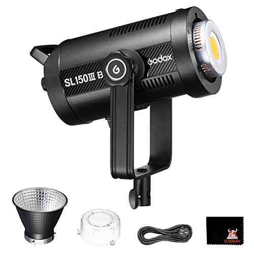 Godox SL150IIIBi 160W LED-Videoleuchte, 2800K-6500K Dual-Farbtemperatur, CRI96 TLCI97, 0%-100% Helligkeitsanpassung, APP-Steuerung, Bowens-Halterung, Geeignet für Studio, Stillleben, Videoaufnahmen von Godox